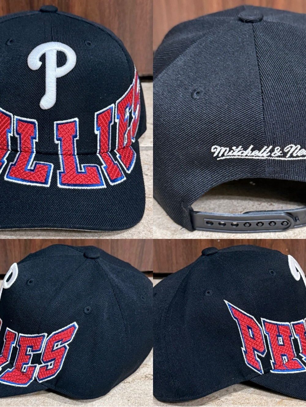NWT Mitchell & Ness Philadelphia Phillies Over Under Embroidered Snapback Cap